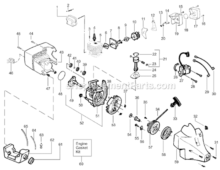 Page B Diagram and Parts List for XT400 Type 2 Weed Eater Trimmer